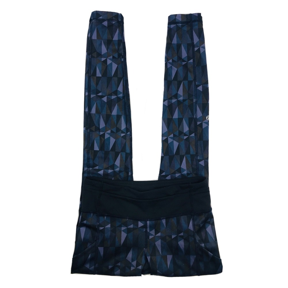 Lululemon Leggings Full Length Geometric Print Blue Purple Womens 4 LNWOT